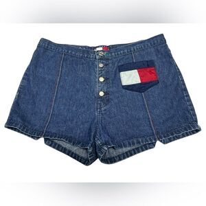 90’s Vintage Tommy Hilfiger Shorts High Rise Denim Shorts High Waisted Blue Jean